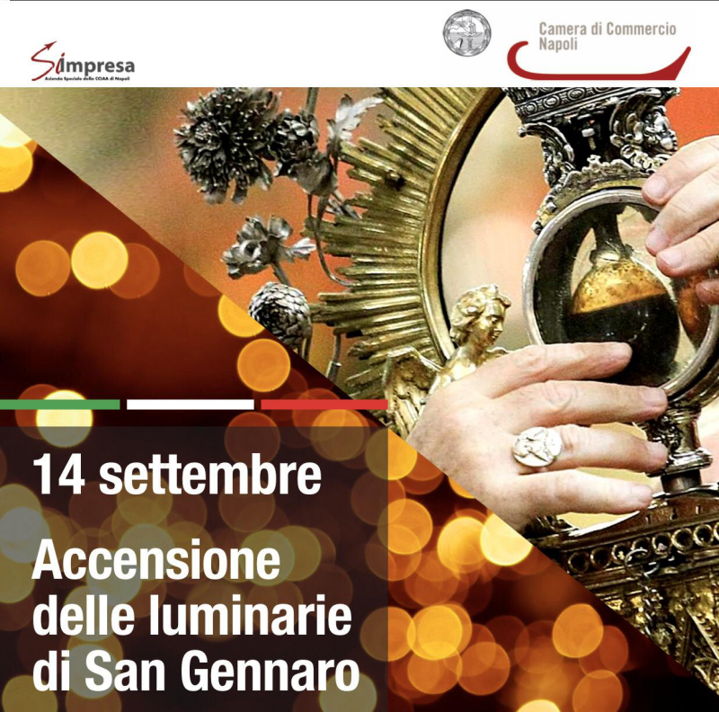 Napoli: luminarie a via Duomo per la festa di San Gennaro, Accensione con  il Card. Sepe ed il Presidente Ciro Fiola